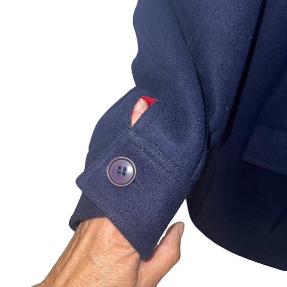 Rick Pallack Mens Field Jacket Size 46 Blue Wool Blend Button Front Closure - Picture 8 of 16